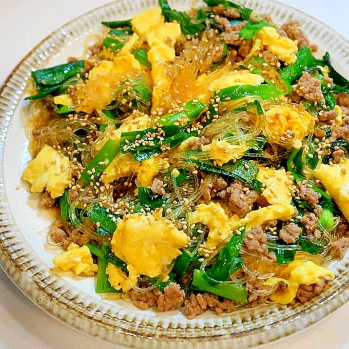 ふわふわでフワフワな卵が絶品 ニラ玉春雨 レシピ 作り方 By Oppeke22 楽天レシピ